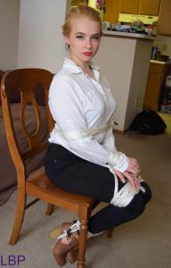 www.leggybondage.com - LILYMAEVON WHITE SHIRT BLACK JEANS BOOTS ROPES thumbnail